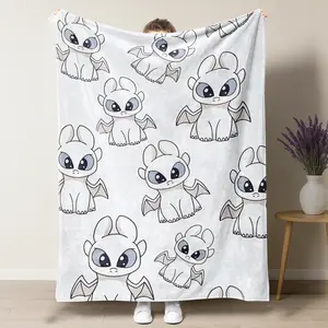 How to Train Your Dragon Night Fury Print Blanket, Toothless Dragon Cute Blanket, Soft Fleece Throw for Kids Boys & Girls, Perfect Gift for Home Decor, Cozy Throw Blanket