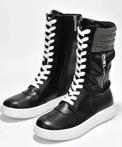 MEGANI BLACK BOOTS Girl Women Shoe Footwear