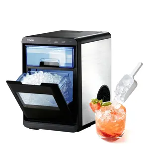 summervibes VEVOR Countertop Ice Maker, 44 lbs per Day, Self-Cleaning Portable Machine with Scoop, Drawer-Style Ice Access, Nugget Ice-Making Machine with Chewable Ices for Home, Kitchen, Office, Bar Party