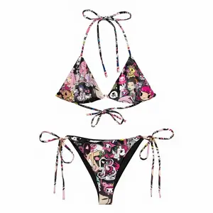 Rave Harajuku Cyber Kawaii Bikini: Y2K Recycled Fabric Swimsuit