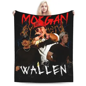 1 Cool Wallen Singer Printed Flannel Blanket, Soft and Suitable for Bedroom, Living Room or Office, Ideal Gift for Fans or Young People, Size 50*40