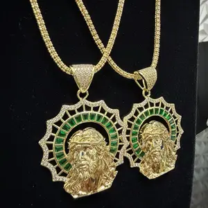 14k Gold Bonded pendant and Necklace set- Cadena y Medalla