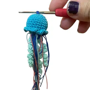 Itty Bitty Jellyfish Keychain - Adorable Crochet Design for Bags & Accessories