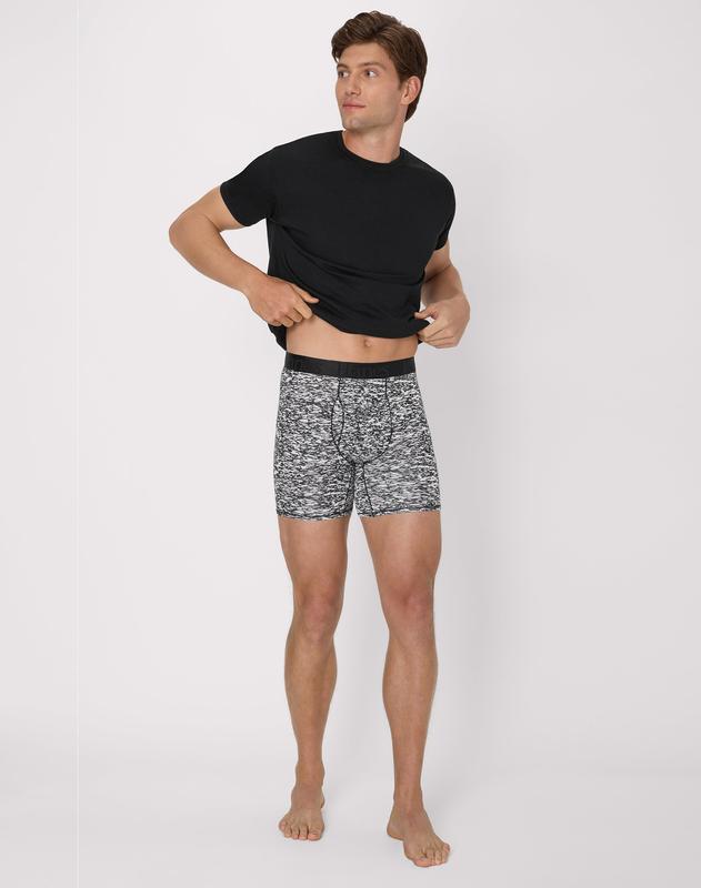 Hanes Originals Men's SuperSoft Boxer Brief Underwear, Viscose from Bamboo, Black/Grey/Print, 3-Pack