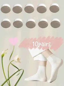 10 Pairs Disposable Unisex Socks, Compression Socks for Business Travel, Hygienic No Wash Needed, Casual Fitted Ankle Socks