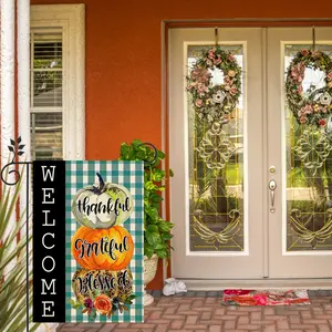 Thanksgiving Pumpkin Garden Flag, Vertical Double-Sided Outdoor Decoration, Autumn Welcome Banner, Gift for Family & Friends