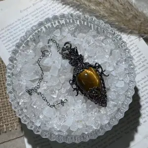 Magic bottle crystal pendant for Men Women Wrapped Healing Stone Pendant