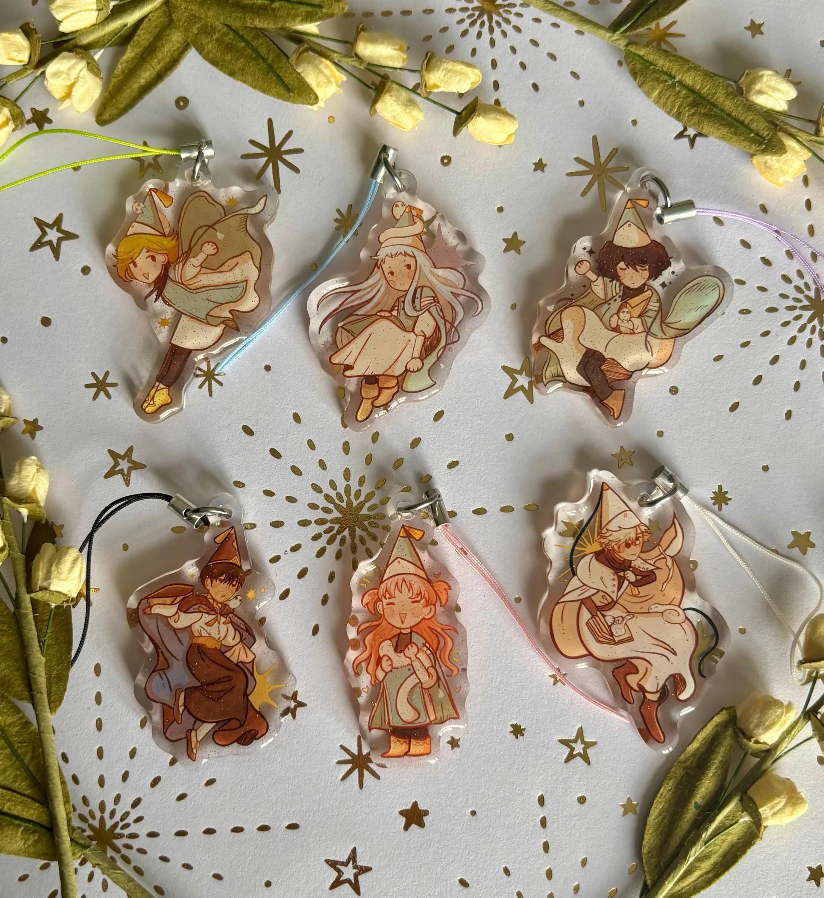 Witch Hat Atelier Acrylic Keychains - Anime Character Collection Featuring Coco Agott, Richeh, Tetia, Olruggio, Qifrey for Keychains & Costume Jewelry Accessories