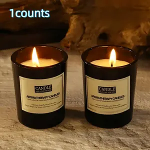 Elegant Glass Aromatherapy Candle, Scented Candles, Lavender Rose Jasmine Bluebell Scent, Smokeless Soy Wax Mixture, Home Decor Gift for Thanksgiving