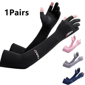 1Pair UV-Resistant Arm Sleeves, Unisex Autumn-Summer Outdoor Sports Protection Gloves