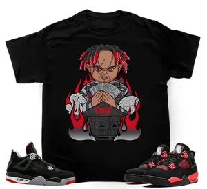 AJ 4 Bred Reimagined Sneaker Tees Shirt Match Red Trap Chucky, Unisex shirt to matching