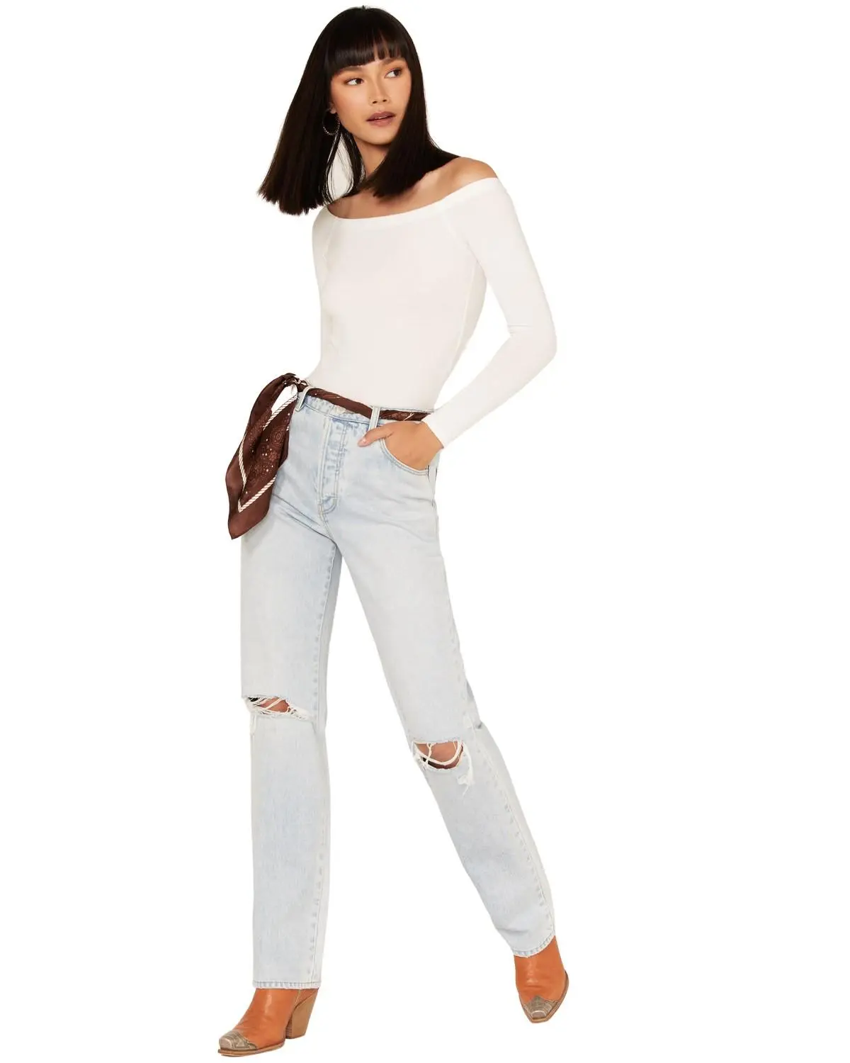 Rolla's Women's Light Wash High Rise Classic Straight Jeans - 14197