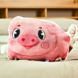 PILLOWABLE – 12” Pig Pillow, Cute Animal Shape, Mini Hug Pillow for Kids, Fun & Decorative Toddler Throw Pillow