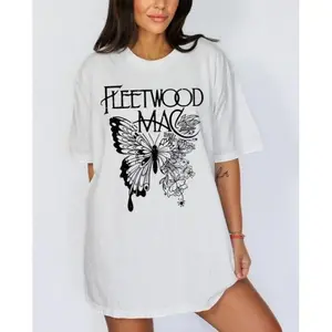 Fleetwood Mac Shirt, Music Graphic Tee, Rock Band Shirt, Retro Music Tee, Rock Music Lover Shirt, Vintage Band Shirts Casual Comfort Cotton Fabric Fit Top trendy t-shirts