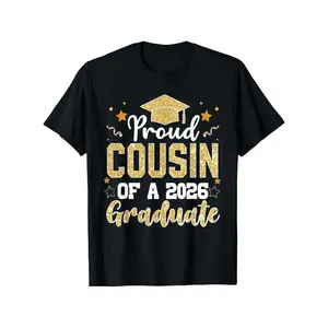 Cousin Senior 2026 Proud Cousin Of A Class Of 2026 Graduate T-ShirtUnisex Mens&womens 2026 Round Neck Regular Fit Couple T-Shirts