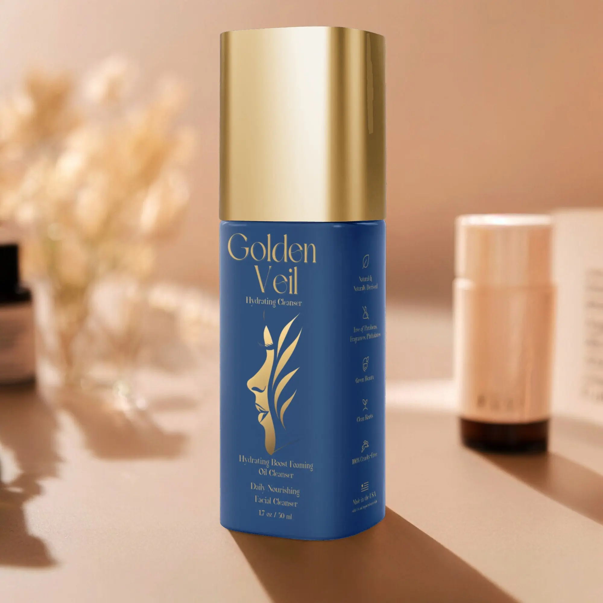 Golden Veil Hydrating Boost Foaming Facial Cleanser Cleansing Flower