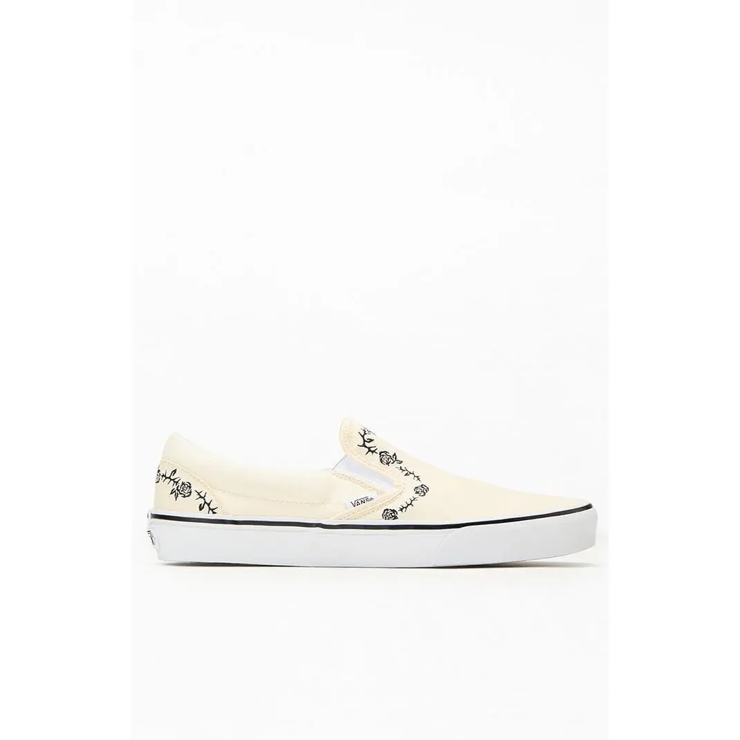 Vans Men's Rose & Thorn Embroidered Classic Slip-On Shoes - Multicolor