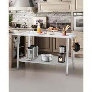 Stainless Steel Table 60x24x35 Inch with NSF Certification, Adjustable Undershelf, Easy Maintenance, and Versatile Use for Kitchen, Restaurant