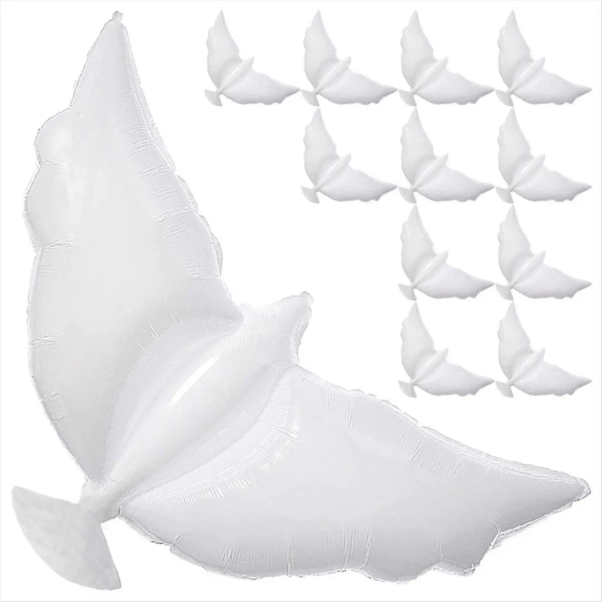 12-Pack Dove Balloons Memorial Release in Sky, Biodegradable White Angel Lanterns Funeral Party Decorations
