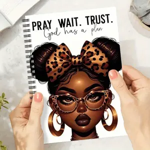 Christian Inspirational Spiral Notebook, Devotional Notebook, Prayer Waiting Trust Diary, Office School Supplies, Perfect Gift for Female Friends, Daily Plan Notebook