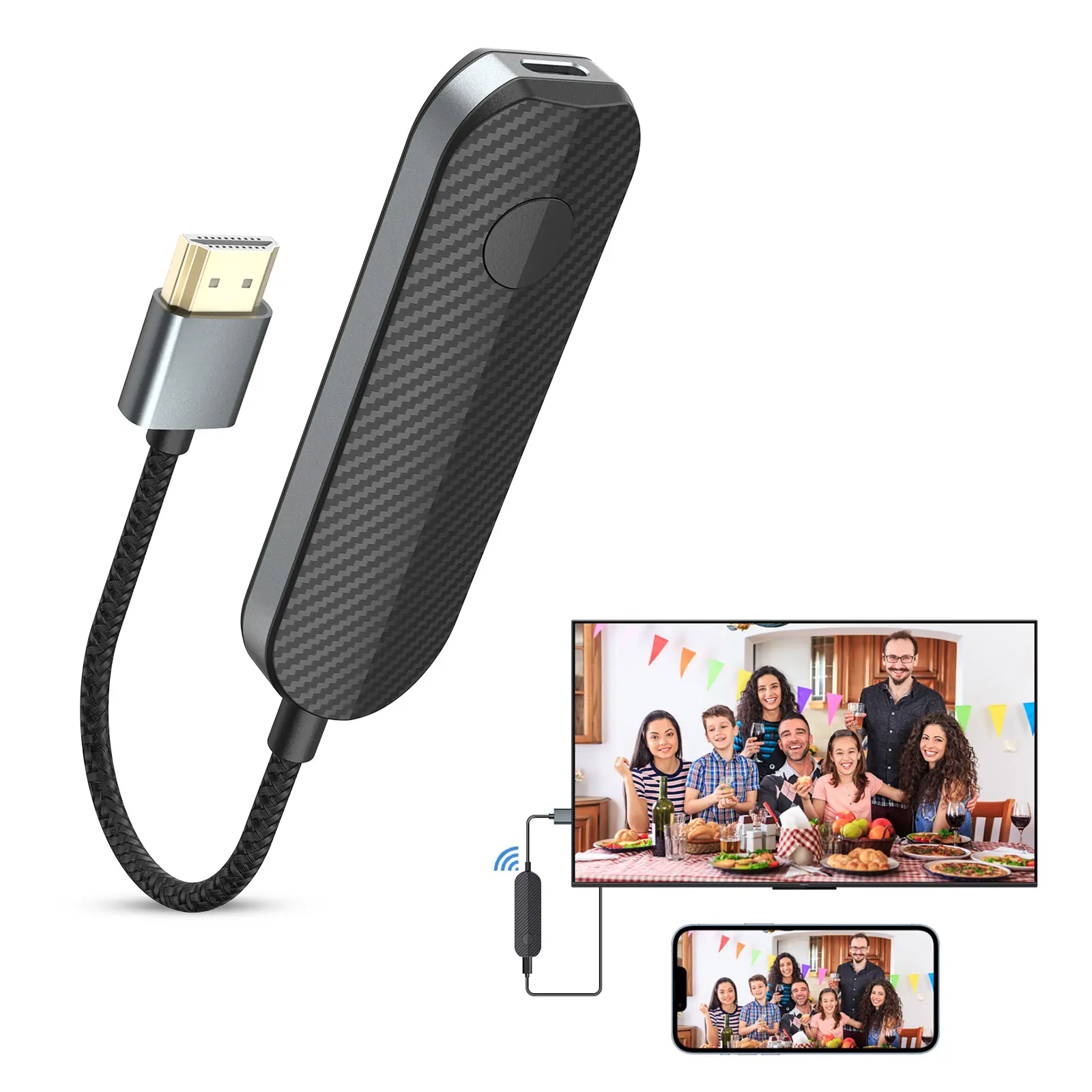 ( iOS Only )Wireless HDMI Display Adapter, Streaming Device for iPhone to TV, HD Video and Audio Sync, Streaming Mirroring YouTube Tiktok to TV ,Digital Products, Tech Accessories, Smartphone