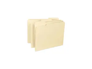 Smead 10334 File Folders, 1/3 Cut Assorted, Reinforced Top Tab, Letter, Manila, 100/Box