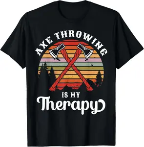 100%cotton Axe Throwing Is My Therapy Ax Thrower T-Shirt
