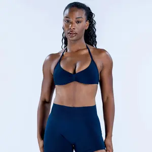 Dfyne Impact Strappy Bra (full logo) - Strappy Workout Bra Featuring a Smooth Sculpting Fit, Lightweight Stretch Fabric and Secure Support