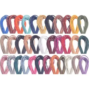 50 Yards 2.0mm 10 Colors Round  Real Leather Cord, Leather String for Crafting, Braiding