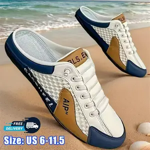 Men's Non slip One Step Shoes - All season beach Slippers with cushioned PVC sole, anti slip grip suitable for walking, camping, and vacation - Lightweight indoor and outdoor dual-use, one foot shoes, fashionable casual shoes stylish breathable men