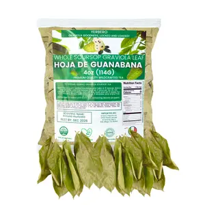 Whole Dried Graviola Soursop Leaves (4 oz - 330+ Leaves Per Bag) Hoja De Guanabana, 100% All Natural Delicious Fresh Tea | From Mexico | Premium Wildcrafted Quality.