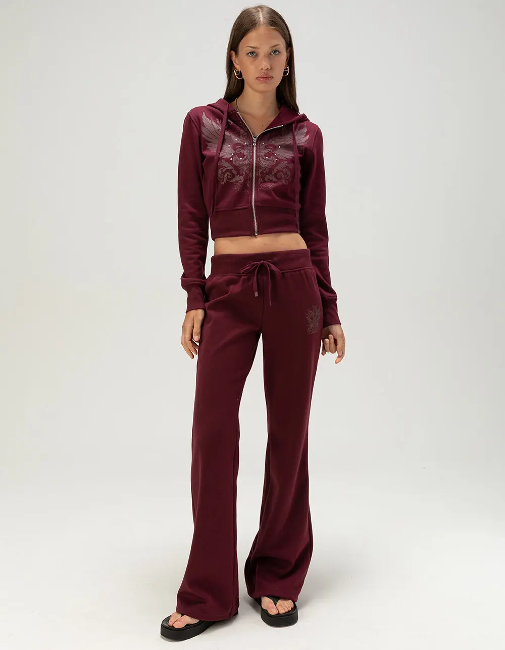 FULL TILT Wing Graphic Womens Bootcut Sweatpants