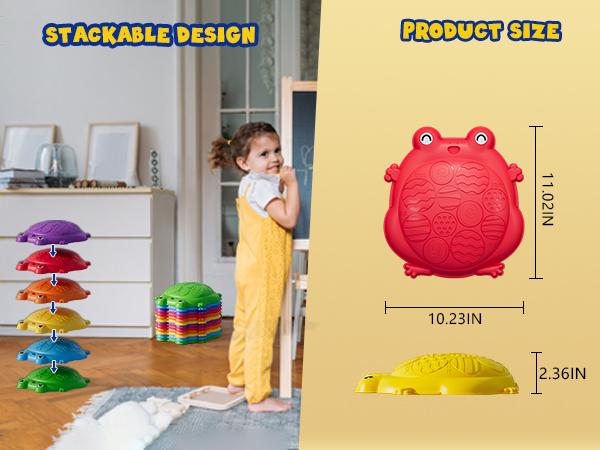 Stepping Stones for Kids, 8/12PCS Non-Slip Balance Steps Stones for Toddler 1-3, Obstacle Courses Sensory Toys, Coordination Game Gift for Boys Girls Indoor Outdoor Play Ages 3-5