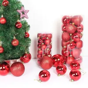 24pcs Glitter Christmas Ornament Ball Home Party Xmas Tree Decor, Pendant Decor Ornament , Room Decor, Home Decor, Window Decor, Holiday Decor Colorful Colorful Colorful Colorful Colorful Decoration