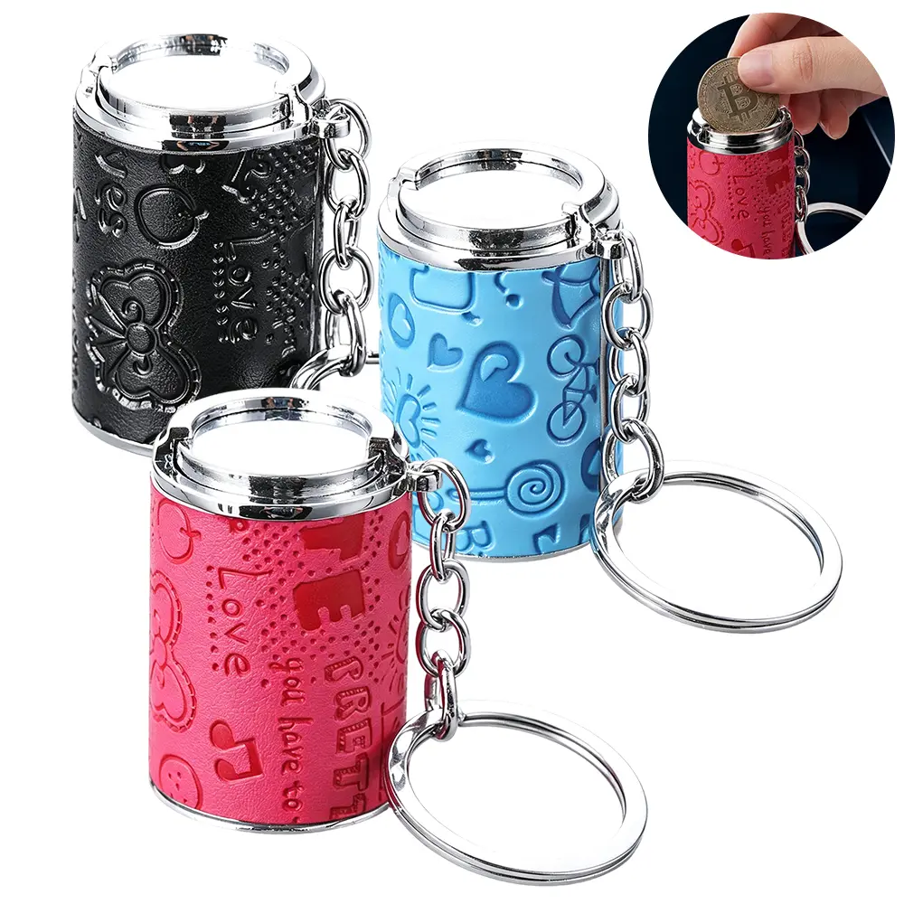 3pcs Mini Coin Storage Keychain, 2-in-1 Portable Coin Holder, Loose Change Container with Secure Snap Closure