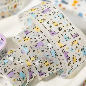 Cute Cat-Themed Pet Tape Roll, Miaomiao Candy Frame Series, Decorative Stationery Accessory, Scrapbook Materials, Ideal for Scrapbooking & Journaling