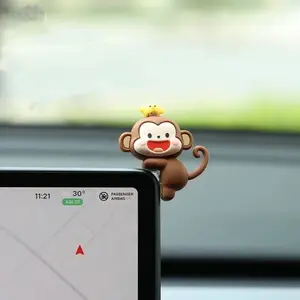 Cute Monkey Car Decorative Item, Tpu Material, Perfect for Rearview Mirror, Dashboard, Center Console, Automotive Accessories, Car Ornaments
