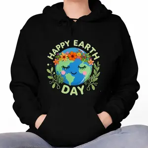 Celebrate the Planet in This Cozy Earth Day Hoodie with Floral and Earth Graphics
