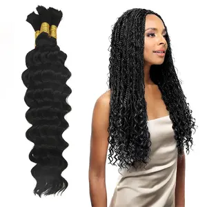 Avolo Loose Deep Wave Bulk 3 strands per Pack 110g Total for Human Hair Extension for Boho Braiding Hair Real Human Wear for the Long Time No Shedding