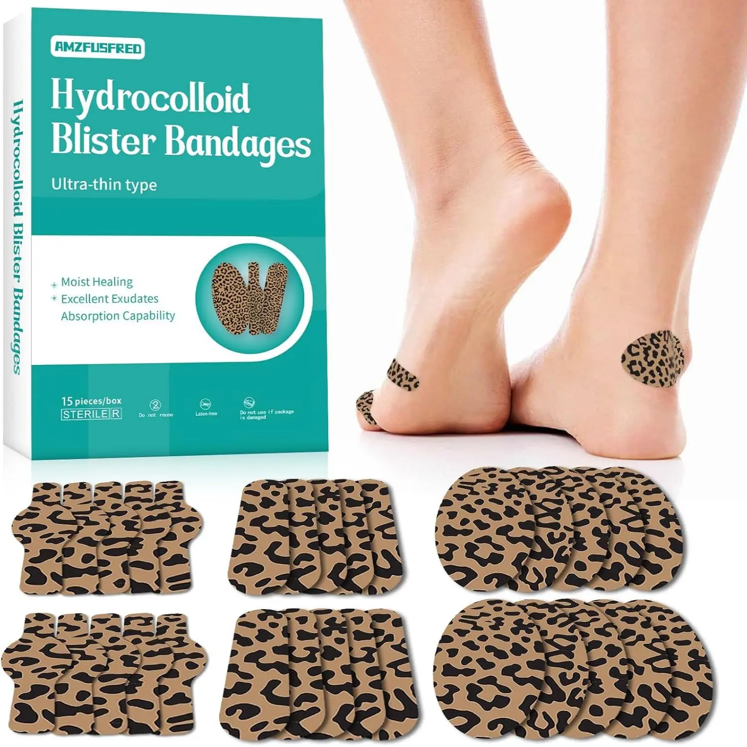30PCS Hydrocolloid Blister Bandages – Blister Pad for Feet Waterproof Blister Pads for Heel, Foot, Toe, Feet,Blister Pads for Prevention & Recovery - Water Resistant Bandages Gel Manicure