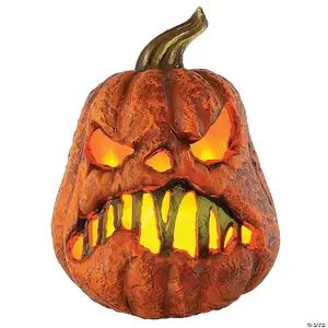 8" Rotten Flaming Pumpkin with Timer