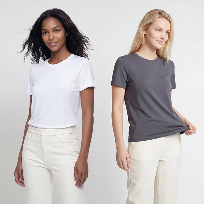Buttery Soft 2PC Tee Set | Moisture Wicking Summer Casual Tops | Comfy Daily Shirt Crewneck Womenswear