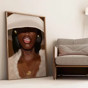 White Hat - Smard Black Wall Art Print/ Canvas for Home /Office Decor