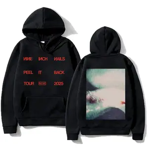 Rock Band Nine Inch Nails Sweatshirts Peel It Back Tour 2025 Hoodie Hip Hop Unisex Streetwear T Shirt Men Women Clothes Pullover