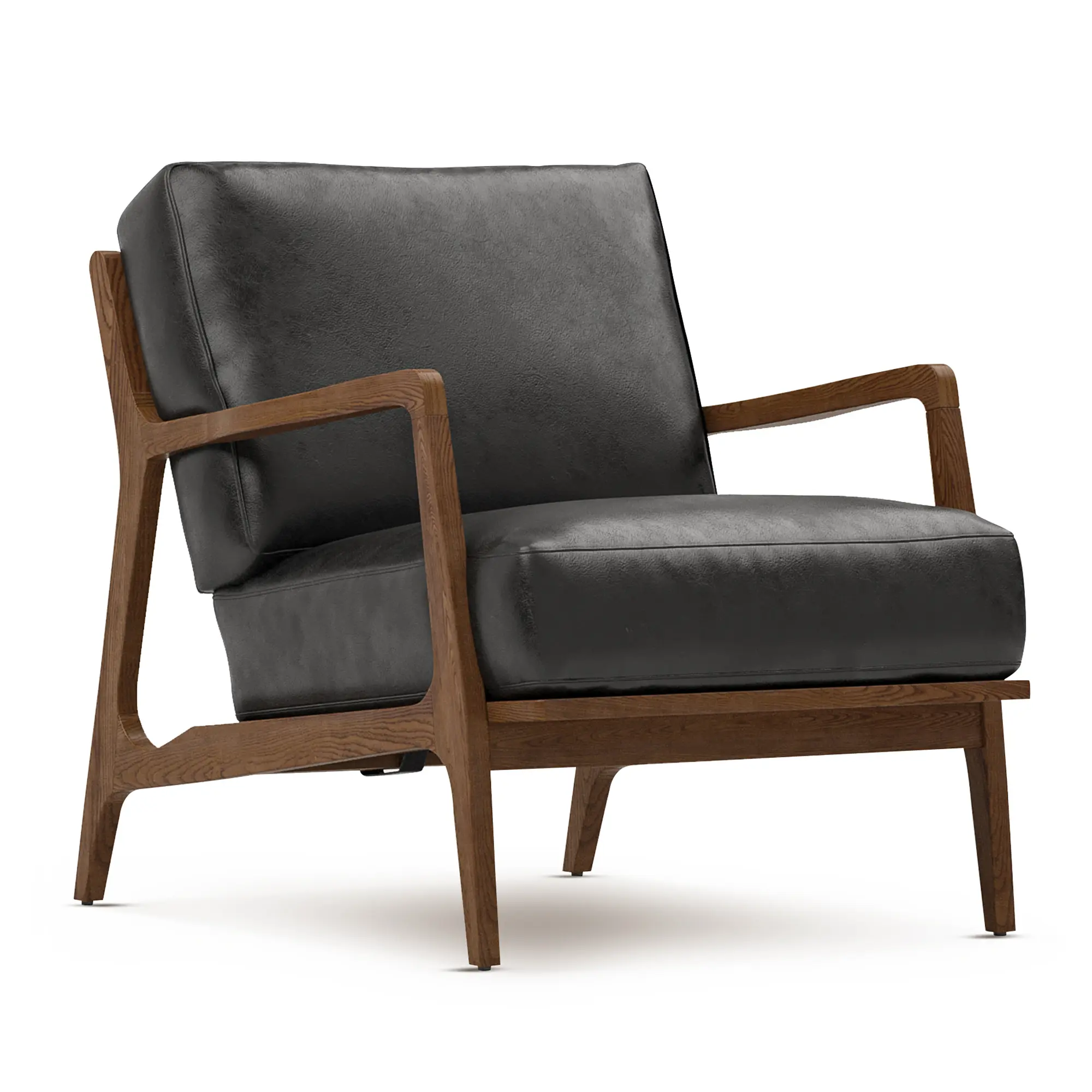 Valencia Ella Top Grain Leather Accent Chair, Black