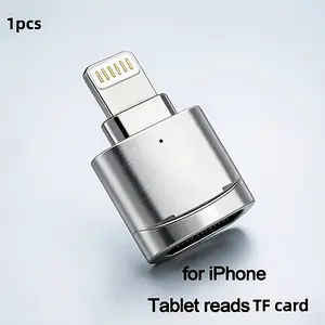 Lightning to TF/SD Adapter, Silver/, for iPhone 14/13/12/11, Fast File Transfer, Compact Design, Easy Storage, No Extra Weight