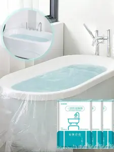 Disposable Bathtub Cover, Portable Light Thickened Extra Large Plastic Bag, Independent Packaging, Hotel Spa Home Travel Use
