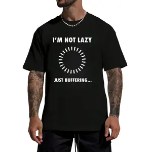 I'm Not Lazy Just Buffering for Programmers & IT Professionals - Funny Coding Joke Gift for Men & Women, 100% Cotton S-XXXL, Geek Engineer Apparel with Buffer Icon Loading Symbol