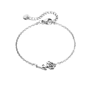 December flower, birthflower pendant, stainless steel flower bracelet, fashionable and simple hand accessory