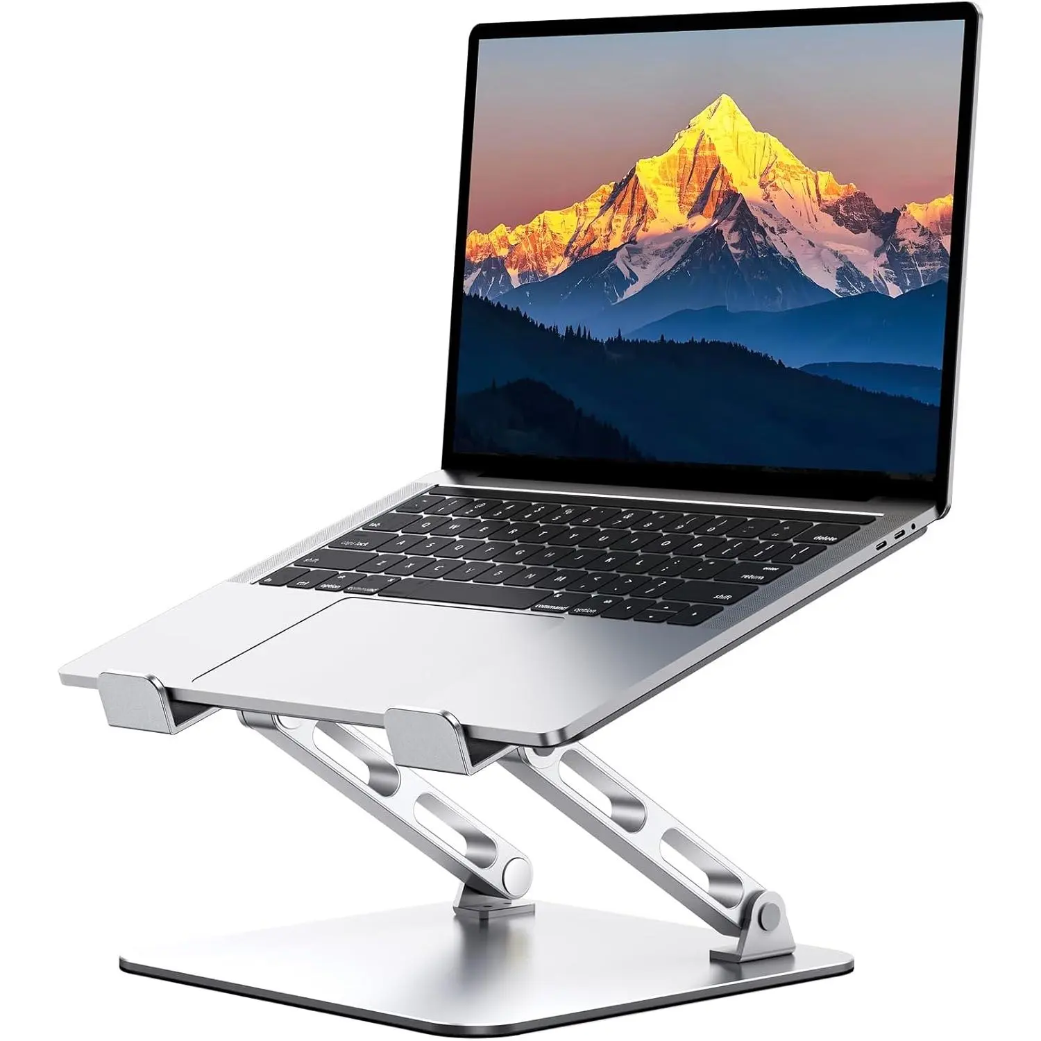 360° Rotatable Ergonomic Desk Laptop Stand - Adjustable Height Riser with Dual-Bar Support, Portable Holder for 10-16" MacBook Air Pro, Gift for Men, 360° Rotate